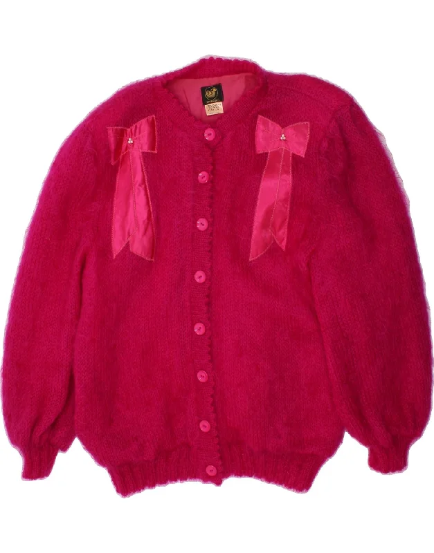 TIME-Limited Offer VINTAGE Womens Oversized Cardigan Sweater UK 18 XL Pink Mohair