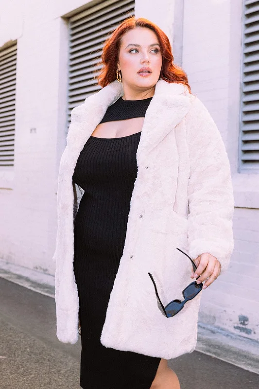 Deal of the Week White Faux Fur Longline Coat