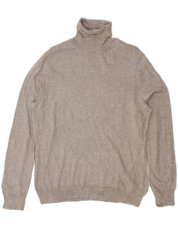 Huge Discounts RALPH LAUREN Womens Roll Neck Jumper Sweater UK 18 XL Grey Cotton