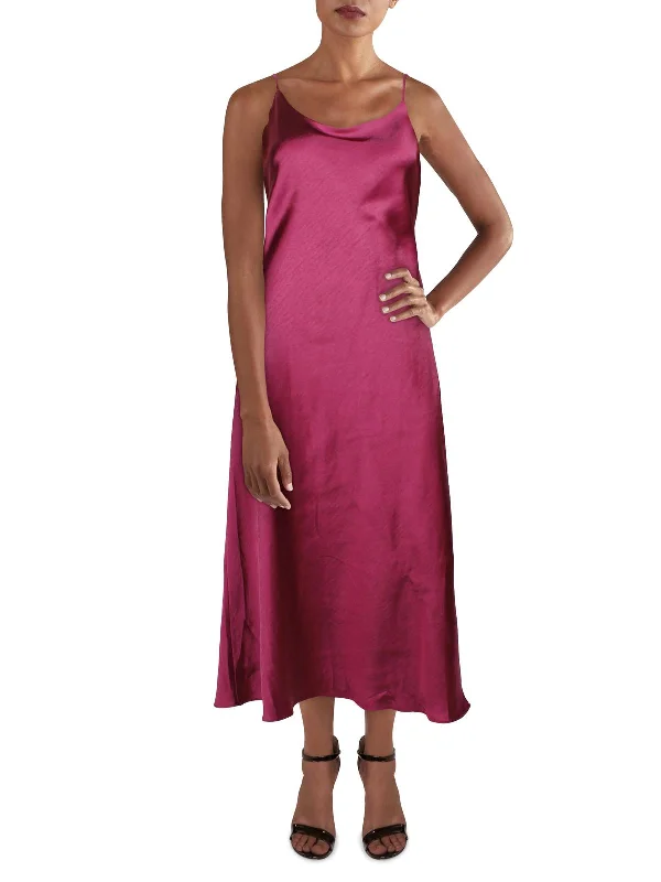 Deal Mania Makena Womens Criss-Cross Back Scoop Neck Midi Dress