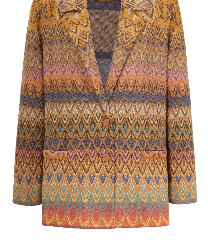 Exclusive Deal Women's Knitted Blazer In Golden Sand