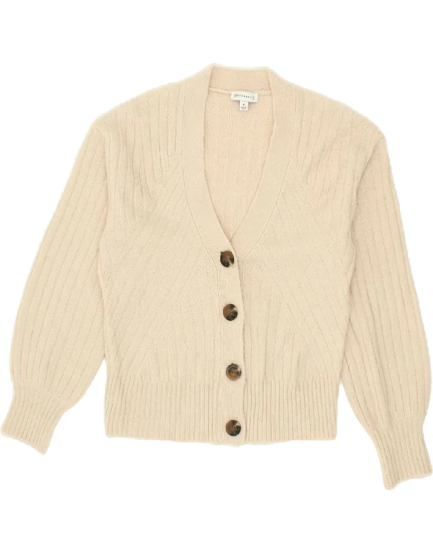 Deal Alert WAREHOUSE Womens Oversized Cardigan Sweater UK 6 XS Off White Acrylic