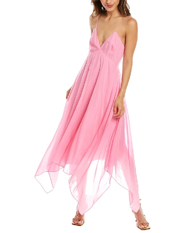 Steals and Deals Rebecca Taylor Handkerchief Silk-Blend Midi Dress