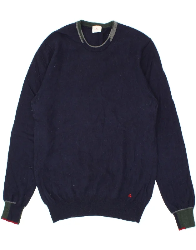 Price Rollback PEUTEREY Womens Crew Neck Jumper Sweater UK 18 XL Navy Blue Wool