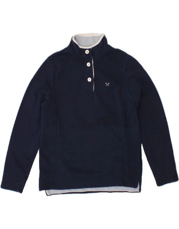 Major Savings CREW CLOTHING Womens Button Neck Sweatshirt Jumper UK 12 Medium  Navy Blue