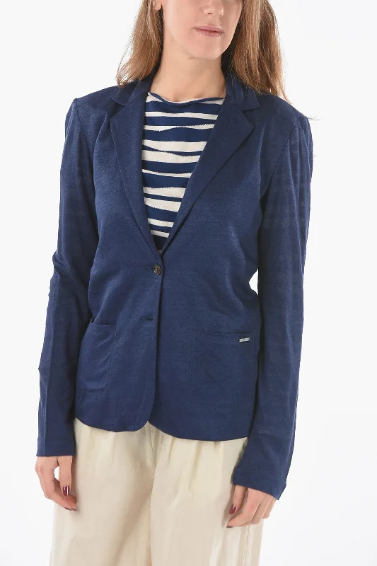 Super Sale Woolrich Patch Pockets Linen Slub 2-Buttons Blazer L Standard Size