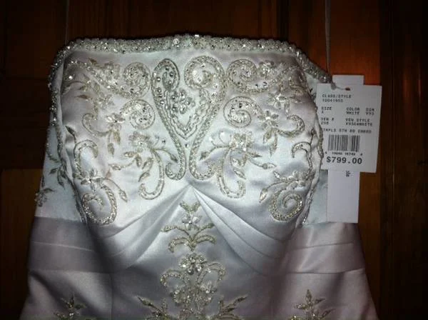 Price Slash David's Bridal strappless embroided beading