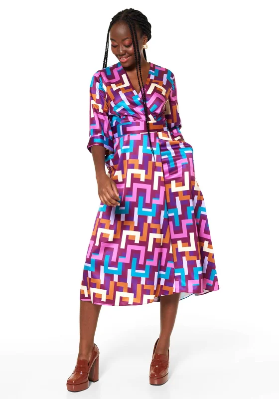 Deal Mania Closet London High-low Wrap Dress, Maroon