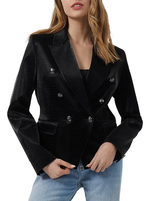 Weekend Special Ivar Womens Faux Crocodile Triple-Breasted Suit Jacket