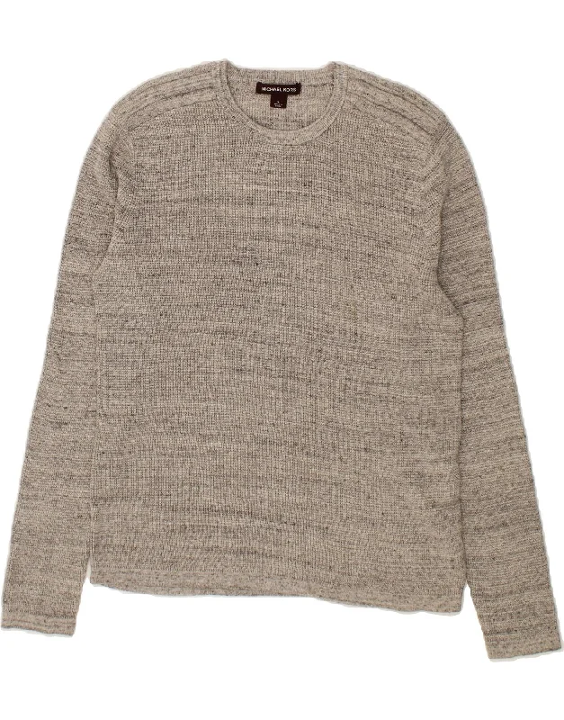 Flash Sale MICHAEL KORS Womens Crew Neck Jumper Sweater UK 16 Large Grey Cotton