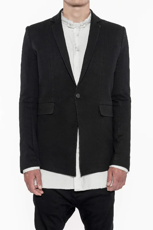 Inventory Reduction Black Resin Dyed Stretch Cotton SUIT2