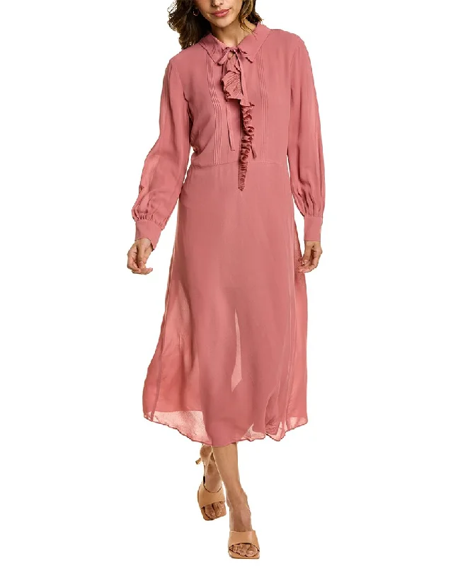 Special Savings Ted Baker Asymmetrical Ruffle Midi Dress