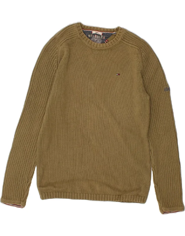 Value Deals TOMMY HILFIGER Womens Crew Neck Jumper Sweater UK 14 Medium Khaki Cotton Value Deals TOMMY HILFIGER Womens Crew Neck Jumper Sweater UK 14 Medium Khaki Cotton