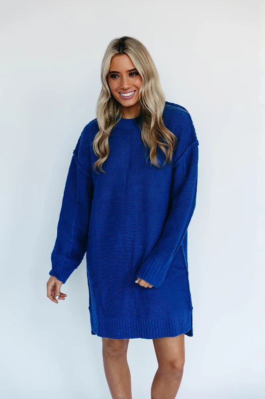 Savings Bonanza Walker Mini Dress - Royal Blue