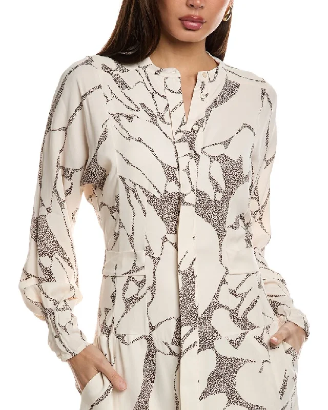 Price Meltdown Reiss Darcy Print Belted Midi Shirt Dress