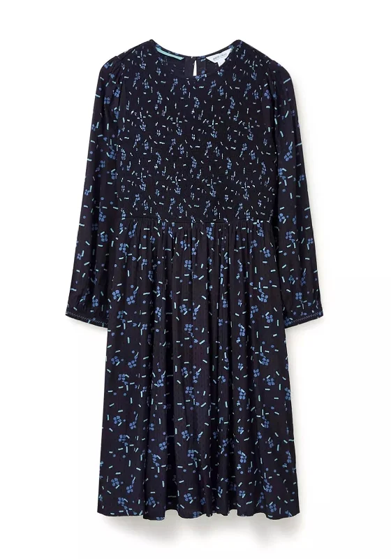 Big Savings White Stuff Aneth Shirred Waist Midi Dress, Black Print