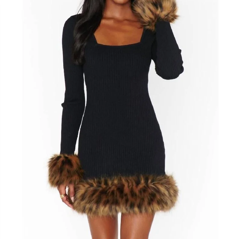Unbeatable Prices Francine Mini Dress In Black Knit
