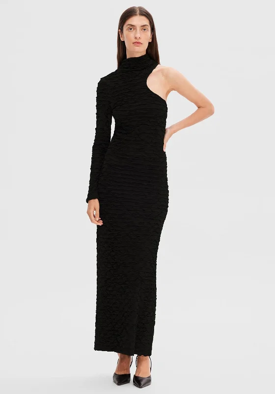 Must-Have Deals Selected Femme Lisette One Shoulder Maxi Dress, Black