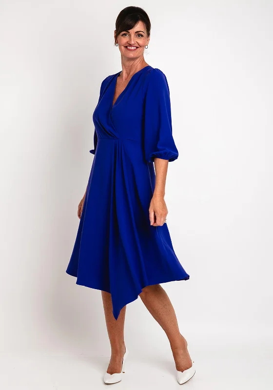Clearance Sale Ella Boo Seamed Faux Wrap Midi Dress, Purple