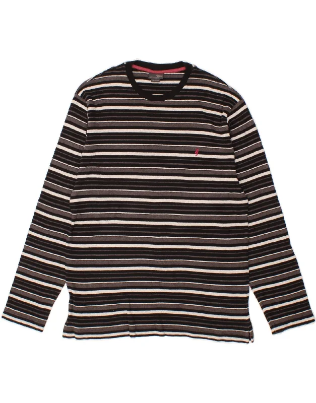 Seasonal Clearance MARLBORO CLASSICS Womens Crew Neck Jumper Sweater UK 20 2XL Black Striped Seasonal Clearance MARLBORO CLASSICS Womens Crew Neck Jumper Sweater UK 20 2XL Black Striped