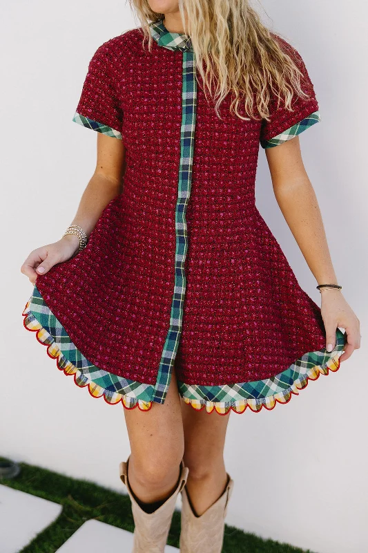Deep Discounts Dahlia Dress - Red/Green