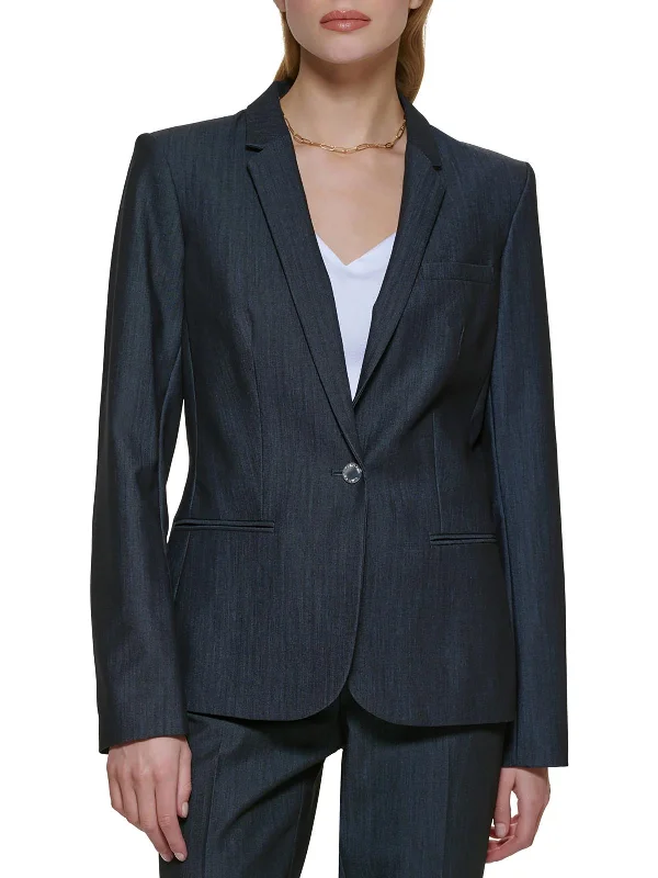 Today’s Deal Womens Woven Long Sleeves One-Button Blazer