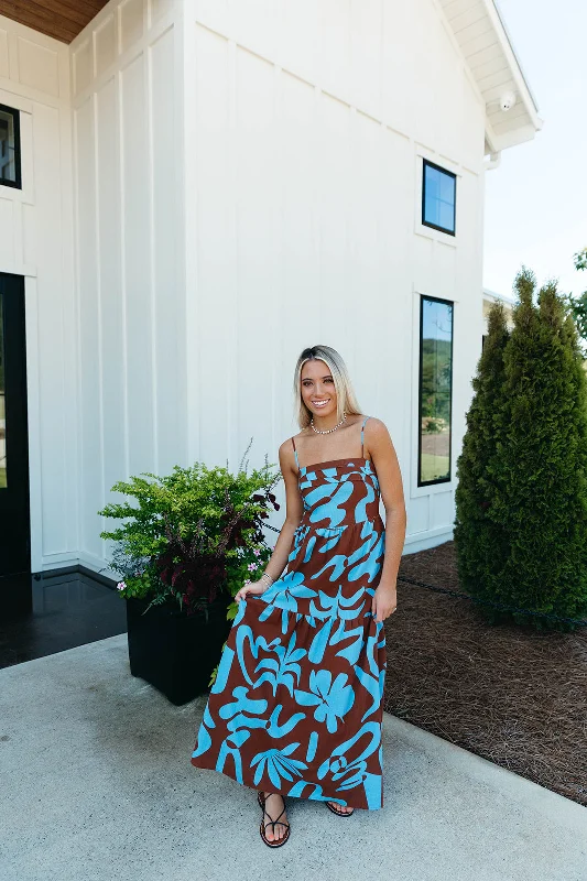 Low Prices Berkley Midi Dress - Brown/Blue