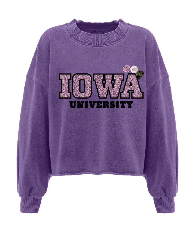 Buy More, Save More Sweatshirt crop porter grape "UNIVERSITY"