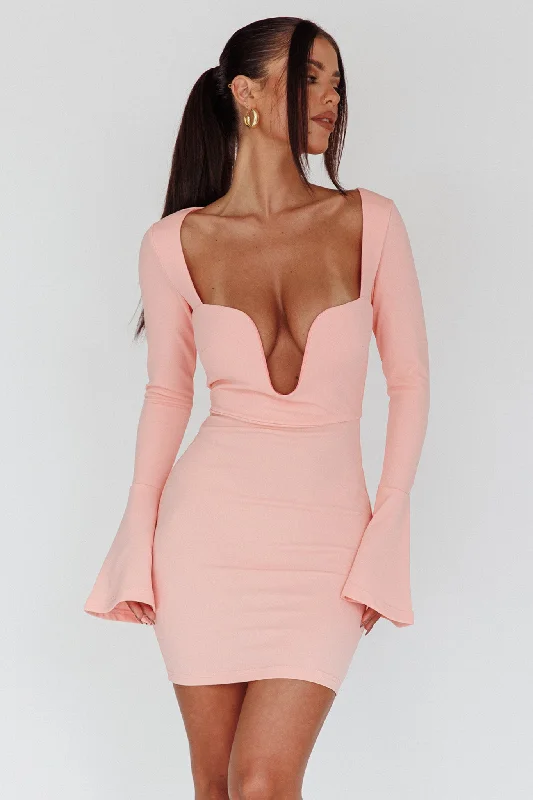 Hot Deal Maris Flared Cuff Mini Dress Baby Pink