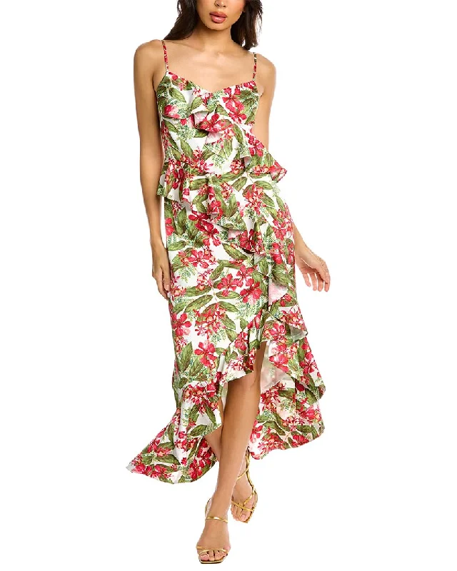 Shop and Save AMUR Printed Charmeuse Midi Dress