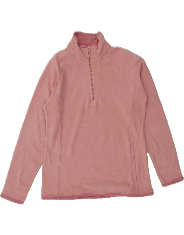 Markdown Madness MOUNTAIN WAREHOUSE Womens Zip Neck Fleece Jumper UK 12 Medium Pink