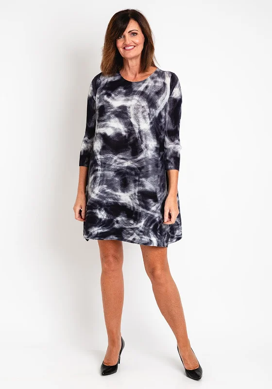 Weekend Flash Sale Malissa J One Size Pleated Print Mini Dress, Grey