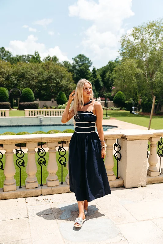 Super Bargain River Midi Dress - Navy