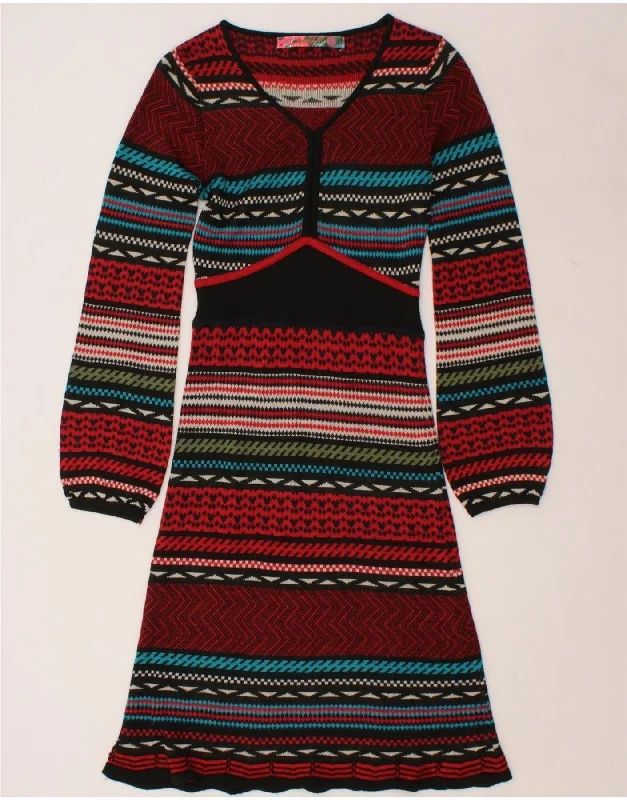 Act Fast DESIGUAL Womens Jumper Dress UK 10 Small Multicoloured Fair Isle