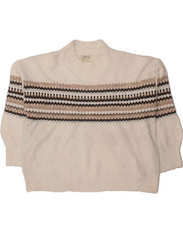 Best Seller FAT FACE Womens Turtle Neck Jumper Sweater UK 24 4XL Beige Fair Isle