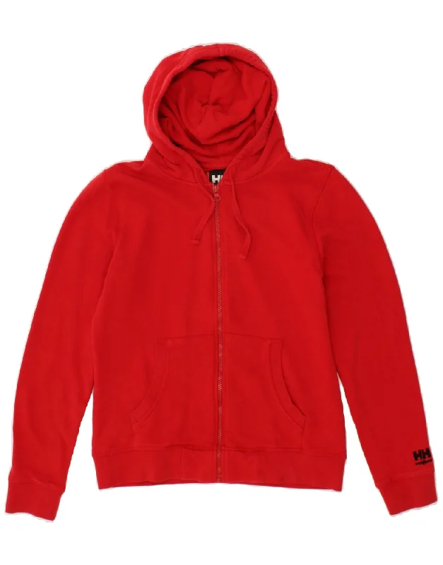 Special Savings HELLY HANSEN Womens Zip Hoodie Sweater UK 14 Medium Red Cotton