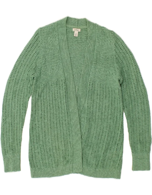 Best Deals L.L.BEAN Womens Open Cardigan Sweater UK 6 XS Green Cotton
