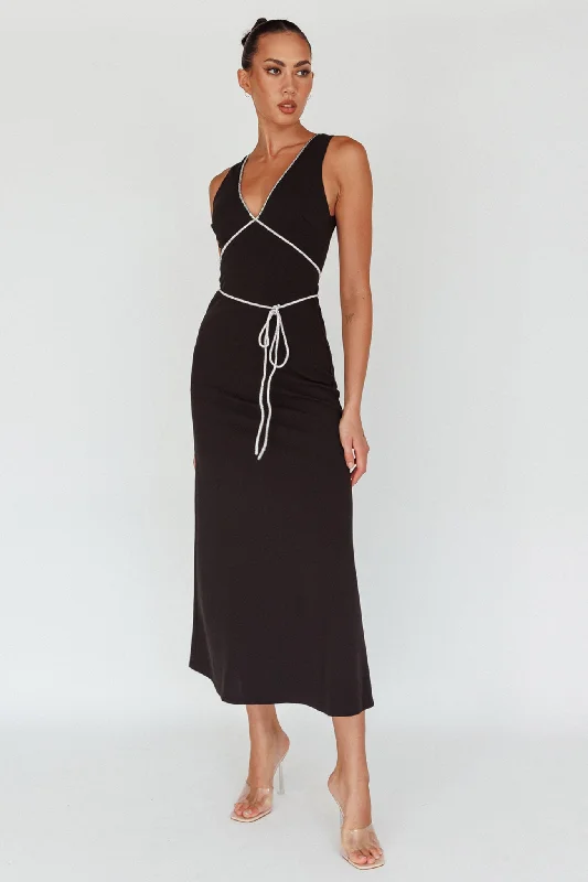 Discount Deals Del Sol Diamante Rope Maxi Dress Black