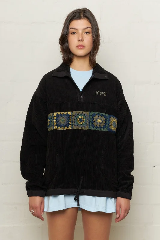Can't Miss Polite Pullover Black Corduroy