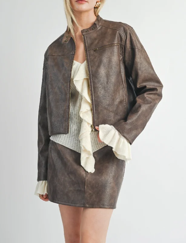 Price Meltdown Vegan Leather Biker Jacket