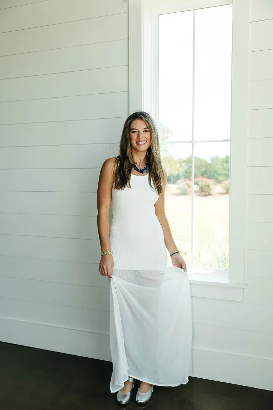 Today Only Half and Half Maxi Dress - White