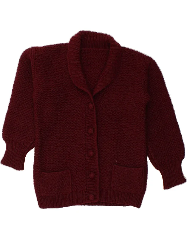 Don't Miss VINTAGE Womens Cardigan Sweater UK 16 Large Maroon