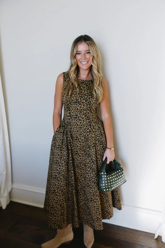 YEAR-End Clearance Brett Midi Dress - Leopard