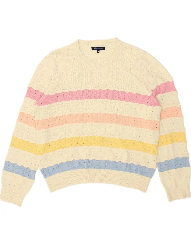 Fantastic Deals CREW CLOTHING Womens Crew Neck Jumper Sweater UK 18 XL White Striped Fantastic Deals CREW CLOTHING Womens Crew Neck Jumper Sweater UK 18 XL White Striped