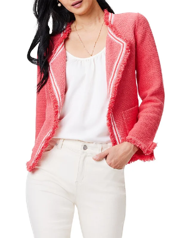 Discount Days NIC+ZOE Ribbon Trim Fringe Mix Knit Jacket