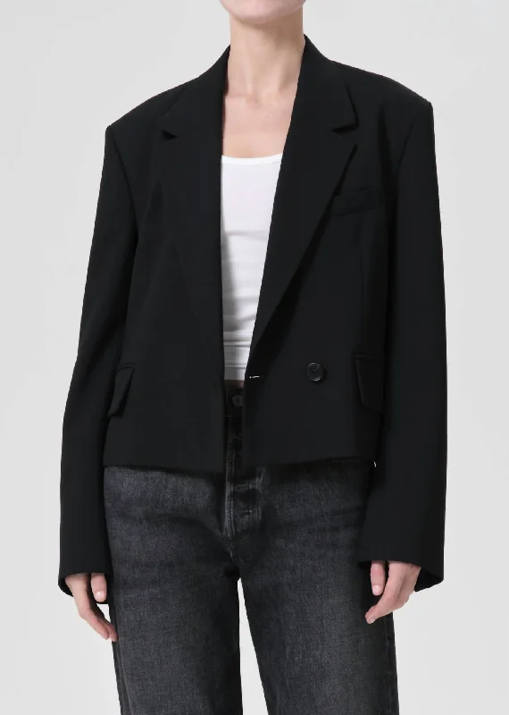 Savings Galore Callie Cropped Blazer In Black