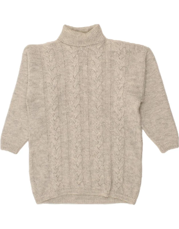 Weekend Deal REDOK Womens Loose Fit Longline Roll Neck Jumper Sweater UK 16 Large Grey
