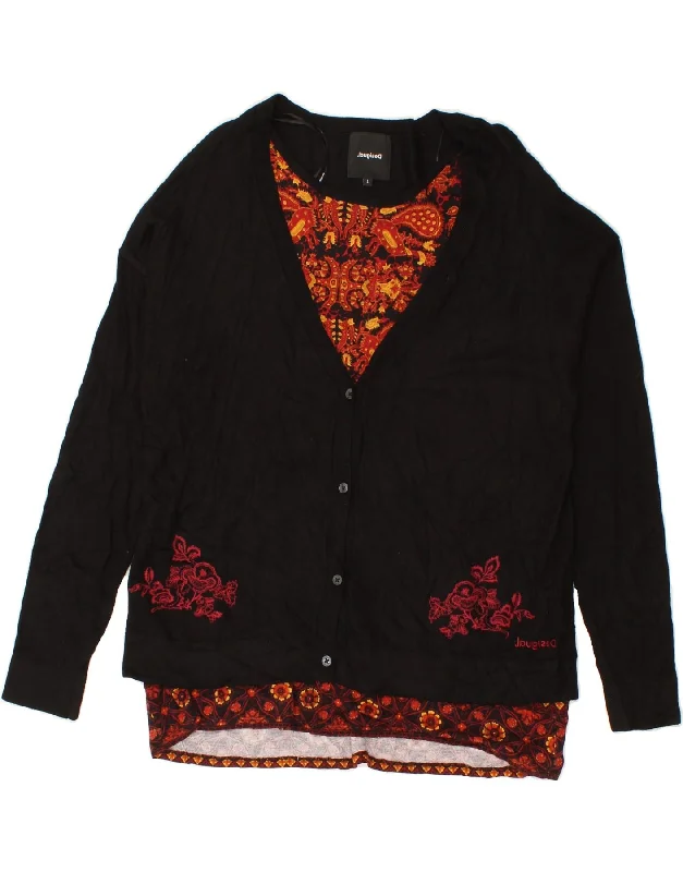 Sneak Peek Sale DESIGUAL Womens Boat Neck Jumper Sweater UK 16 Large Black Colourblock Sneak Peek Sale DESIGUAL Womens Boat Neck Jumper Sweater UK 16 Large Black Colourblock