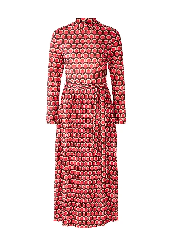Special Discount Oui Honeycomb Pattern Slinky Midi Dress, Dark Red