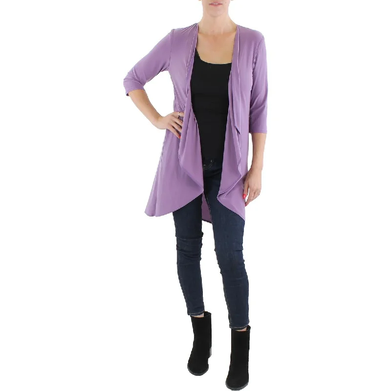Friends and Family Sale Petites Womens Open Front 3/4 Seeves Duster Blazer